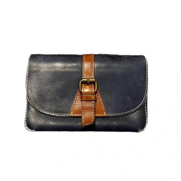 Vintage Patricia Nash Navy Blue leather crossbody bag - Picture 2 of 7